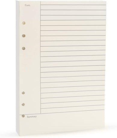 Notebook Refill A5 - Ring Binder Paper 6 Holes - Agenda Refill - Bullet Journal Paper - Refillable Notepad - Writing Paper - Planner Inserts - Office Supplies - School Supplies - Summary Making -Cornell Method - White - 5 Pieces