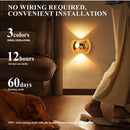 Indoor Wall Lamp - Night Light with Motion Sensor - Wireless LED Wall Light - Rechargeable Wall Lamp - Stair Lighting - Closet Lighting - Bedroom Lamp - USB Rechargeable - Magnetic -RGB Color Light - Black - 1 Piece