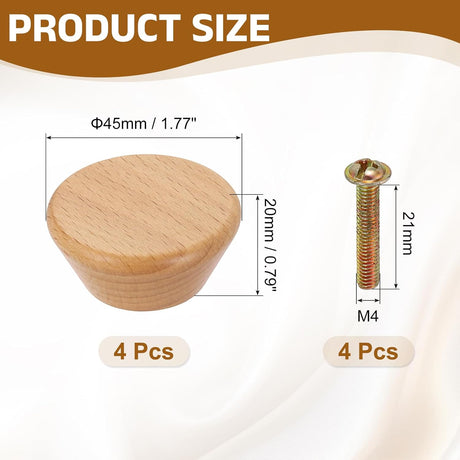Furniture knobs - Drawer knobs - Cabinet knobs - Furniture handles - Kitchen handles - Door handles - Cabinet handles - Furniture fittings - Kitchen fittings - Handles - Beech wood - Wood - Wooden - Scandinavian - Round - Design - Natural - Beech - Set of