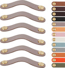 Leather Handles - Furniture Handles - Kitchen Handles - Door Handles - Cabinet Handles - Drawer Knobs - Furniture Hardware - Kitchen Hardware - Handles - Leather - Leather - Kitchen Renovation - Industrial - Brass - Pitch 128mm - Handles - Nude - Set of 6