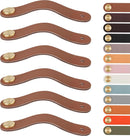 Leather Handles - Furniture Handles - Kitchen Handles - Door Handles - Cabinet Handles - Drawer Knobs - Furniture Hardware - Kitchen Hardware - Handles - Leather - Leather - Kitchen Renovation - Industrial - Brass - Knobs - Loops - Loop - Caramel - Set of