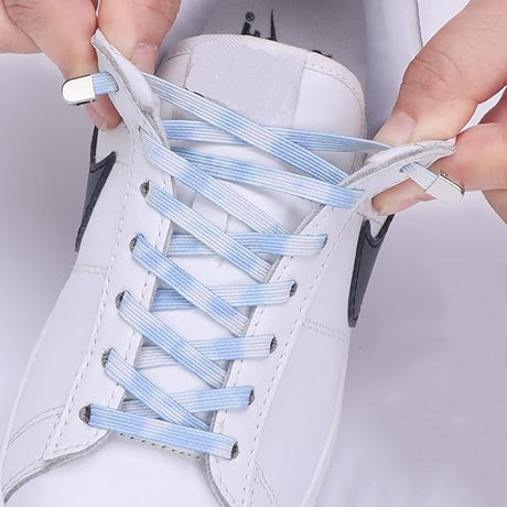 Elastic laces - Speed laces - No tie laces - Running laces - Elastic shoelaces - Lazy laces - Sports laces - Sneakers laces - No tying - Stretchy laces - No tying required - Blue Purple - 2 Pairs