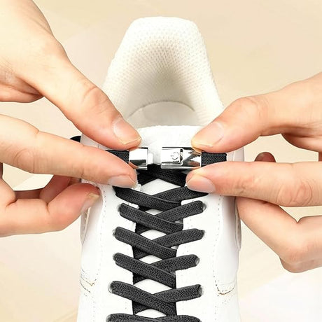 Elastic laces - Speed laces - No tie laces - Running laces - Elastic shoelaces - Lazy laces - Sports laces - Sneakers laces - No tying - Stretchable laces - Universal laces - White Black Gray - 3 Pairs