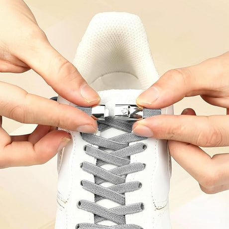 Elastic laces - Speed laces - No tie laces - Running laces - Elastic shoelaces - Lazy laces - Sports laces - Sneakers laces - No tying - Stretchable laces - Universal laces - White Black Gray - 3 Pairs