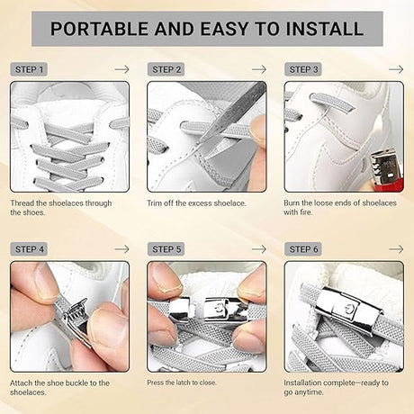 Elastic laces - Speed laces - No tie laces - Running laces - Elastic shoelaces - Lazy laces - Sports laces - Sneakers laces - No tying - Stretchable laces - Universal laces - White Black Gray - 3 Pairs