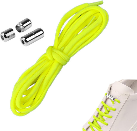 Elastic laces - Speed laces - No tie laces - Running laces - Elastic shoelaces - Lazy laces - Sports laces - Sneakers laces - Metal closure - No tying - Neon laces - White Black Neon - 3 Pairs