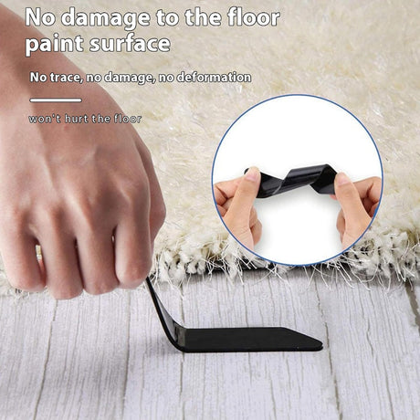 Carpet stoppers - Anti-slip mat - Rug grippers - Rug stopper - Anti-slip stickers - Rug fixer - Sofa cover stopper - Ultra-thin stopper - Carpet undermat - Discreet - Sofa stopper - Black - 4 Pieces