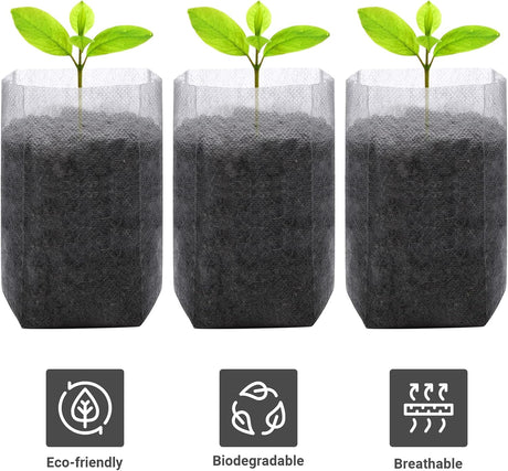 Grow Bags - Gardening - Grow Pots - Vegetable Garden - Seedlings - Plant Bags - Non-woven Grow Bags - Growing Set - Breathable Fleece - Plant Pots - Garden - Sowing - Cuttings - Vegetables - Fruit - Plant Bag - Vegetable Gardening - Sustainable - White -
