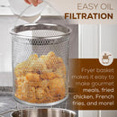 Deep fryer with basket - Stainless steel deep fryer - Kitchen accessories - Oil pan - Induction pan - Deep fryer - Pasta pan - Kitchen utensils - Stainless steel pot - Mini deep fryer - Cooking accessories - Deep fryer - Oil can - Kitchen utensils - 1.5L
