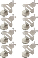 Tablecloth clips - Tablecloth weights - Magnetic clips - Tablecloth holder - Garden accessories - Picnic accessories - Windstopper tablecloth - Table accessories - Outdoor dining - Magnetic weight - Bee design - Silver - 8 pieces