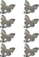 Tablecloth clips - Tablecloth weights - Magnetic clips - Tablecloth holder - Garden accessories - Picnic accessories - Windstopper tablecloth - Table accessories - Outdoor dining - Magnetic weight - Butterfly design - Silver - 8 pieces