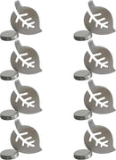 Tablecloth clips - Tablecloth weights - Magnetic clips - Tablecloth holder - Garden accessories - Picnic accessories - Windstopper tablecloth - Table accessories - Outdoor dining - Magnetic weight - Leaf design - Silver - 8 pieces