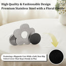 Tablecloth clips - Tablecloth weights - Magnetic clips - Tablecloth holder - Garden accessories - Picnic accessories - Windstopper tablecloth - Table accessories - Outdoor dining - Magnetic weight - Clover design - Silver - 8 pieces