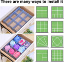 Drawer dividers - Drawer organizer - Storage system - Adjustable drawer divider - Desk organizer - Kitchen drawer organizer - Make-up organizer - Wardrobe organizer - Drawer division - Sock organizer - Underwear organizer - 2mm - 47x7cm - Blue - 8 pieces