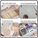 Drawer dividers with clips - Drawer organizer - Storage system - Adjustable drawer divider - Desk organizer - Kitchen drawer organizer - Make-up organizer - Drawer division - Sock organizer - Underwear organizer - Storage box drawer - 2mm - Transparent -