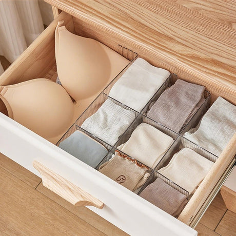 Drawer dividers with clips - Drawer organizer - Storage system - Adjustable drawer divider - Desk organizer - Kitchen drawer organizer - Make-up organizer - Drawer division - Sock organizer - Underwear organizer - Storage box drawer - 2mm - Transparent -