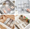 Drawer dividers with clips - Drawer organizer - Storage system - Adjustable drawer divider - Desk organizer - Kitchen drawer organizer - Make-up organizer - Drawer division - Sock organizer - Underwear organizer - Storage box drawer - 2mm - Transparent -