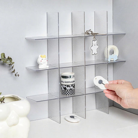 Drawer dividers with clips - Drawer organizer - Storage system - Adjustable drawer divider - Desk organizer - Kitchen drawer organizer - Make-up organizer - Drawer division - Sock organizer - Underwear organizer - Storage box drawer - 2mm - Transparent -