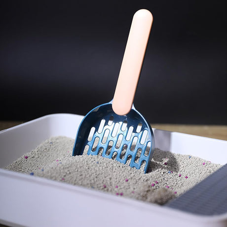 Cat Litter Scoop - Cat Litter Scoop - Cat Litter Scoop - Cat Litter Scoop - Cat Litter Accessories - Cat Litter Scoop with Holder - Cat Toilet Cleaning - Cat Litter Sieve - Cat Litter Scoop - Pet Supplies Cats - Sturdy Plastic Scoop - Blue - 1 Piece