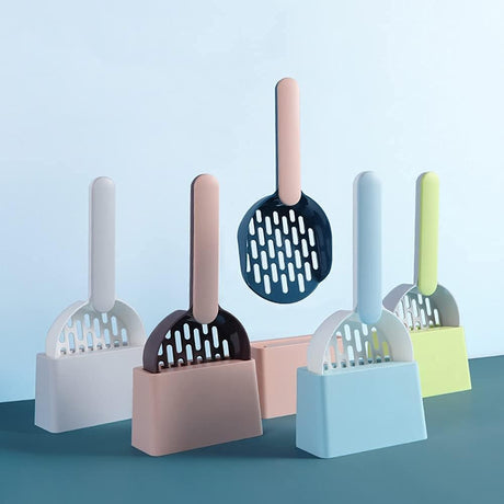 Cat Litter Scoop - Cat Litter Scoop - Cat Litter Scoop - Cat Litter Scoop - Cat Litter Accessories - Cat Litter Scoop with Holder - Cat Toilet Cleaning - Cat Litter Sieve - Cat Litter Scoop - Pet Supplies Cats - Sturdy Plastic Scoop - Green - 1 Piece