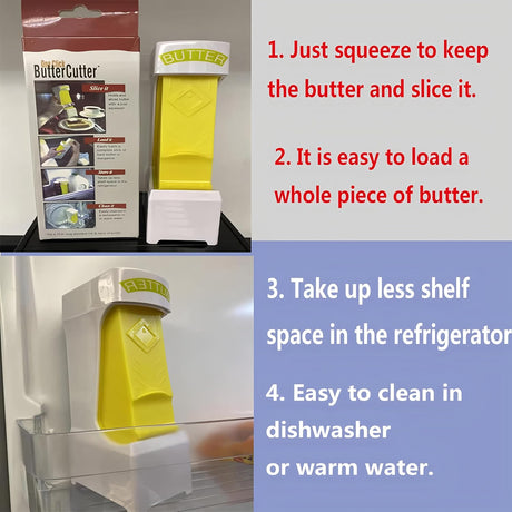 Butter Cutter - Butter Dish - Butter Dispenser - Butter Storage Box - Butter Box - Kitchen Utensils - Butter Cutting - Butter Storage Container - Food Storage Container - Butter Slicer - Butter Mill - Kitchen Accessories - Butter Holder - White and Yellow
