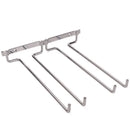 Hanging Glass Holder 2 Row Chrome Stemware Rack Under Shelf