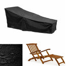 Sun Lounger Cover Waterproof Windproof 210D Oxford Fabric Black, 208 x 76 x 41 cm