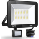 50W LED Floodlight with Motion Sensor IP67 Waterproof 5000LM 7000K Cool White