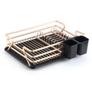Aluminum Dish Drainer with Removable Tray Champagne Gold, 43 x 31.5 x 11 cm