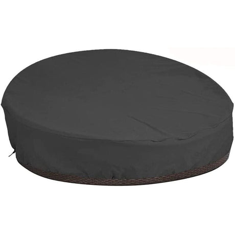Round Garden Sofa Bed Cover Waterproof 210D Oxford Black, D228 x H83 cm