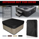 Spa Cover Square Hot Tub Cover Waterproof 190T Polyester Black, 207 x 207 x 30 cm