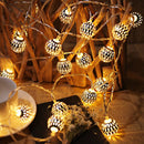 20 LED Solar String Lights Moroccan Ball Warm White Waterproof, 5 m