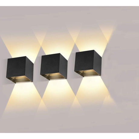 3 Pack 12W LED Wall Lights Adjustable Beam Angle IP65 Waterproof 2700-3000K Warm White