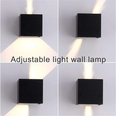 12W LED Wall Light 3000K Adjustable Beam Angle IP65 Waterproof Warm White
