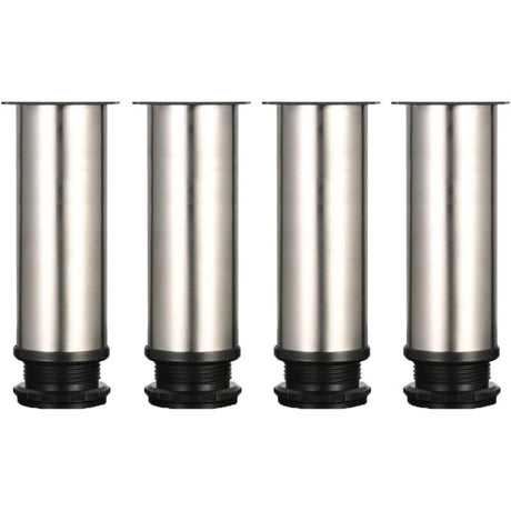 4 Pack Adjustable Furniture Legs Stainless Steel Round Sofa Table Legs, Diameter 50 mm Height 150 mm