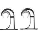 2 Pcs Curtain Rod Brackets Zinc Alloy Wall Ceiling Mount White