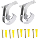 2 Pcs Curtain Rod Brackets Zinc Alloy Wall Ceiling Mount White
