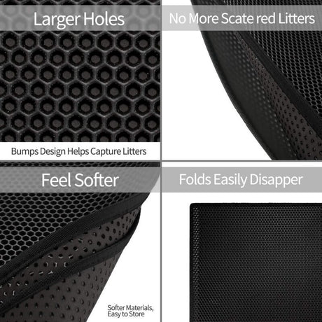 Double Layer Cat Litter Mat Black, 30 x 45 cm