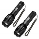 2 Pack LED Torch 1000 Lumens Zoomable Flashlight 5 Modes