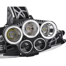Rechargeable Headlamp 5 LED USB Head Torch 6 Modes Black