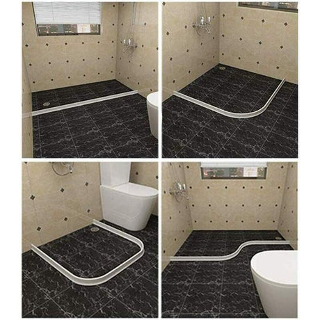 Foldable Shower Barrier Water Retention Dam White, 1 m