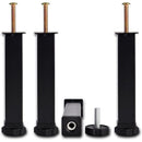 4 Pcs Screw In Metal Bed Legs Adjustable Black, 20 cm