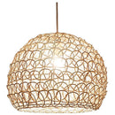 Rattan Chandelier Pendant Light Hand Woven Bamboo Lampshade, 25 cm