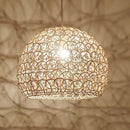 Rattan Chandelier Pendant Light Hand Woven Bamboo Lampshade, 25 cm