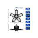 LED Garage Light 120W 12000 lm Deformable Ceiling Lamp E26 E27