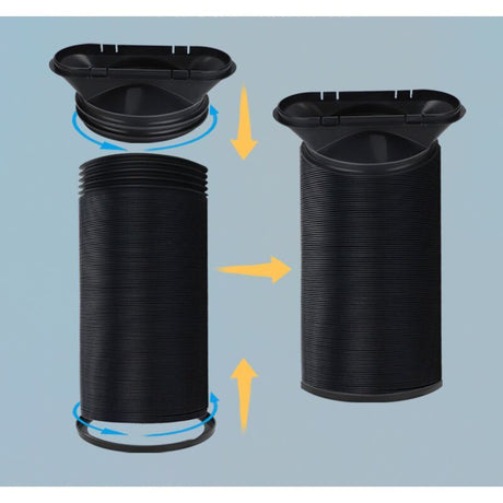 Mobile Air Conditioner Exhaust Hose Kit Black Flat Mouth, Diameter 15 cm Length 22-150 cm