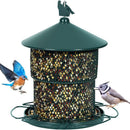 Hanging Metal Bird Feeder Mesh Tube Green