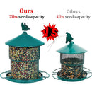 Hanging Metal Bird Feeder Mesh Tube Green