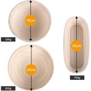 Oval Banneton Bread Proofing Basket with Wool Lining, 30 x 14 x 7 cm