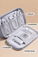 Cable Organizer Bag Grey – Travel & Storage Accessories – Compact & Portable – Water-Repellent – For Cables & Electronics